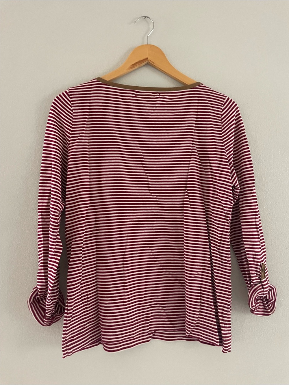 Lauren Ralph Lauren Red & White Striped Blouse - Picture 2 of 4
